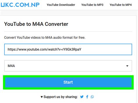YouTube to M4A converter .